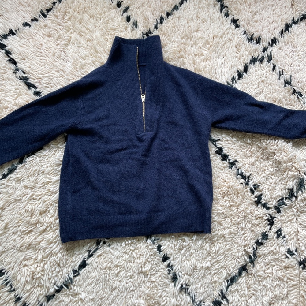 Jcrew XXS Navy Half Zip Sweater